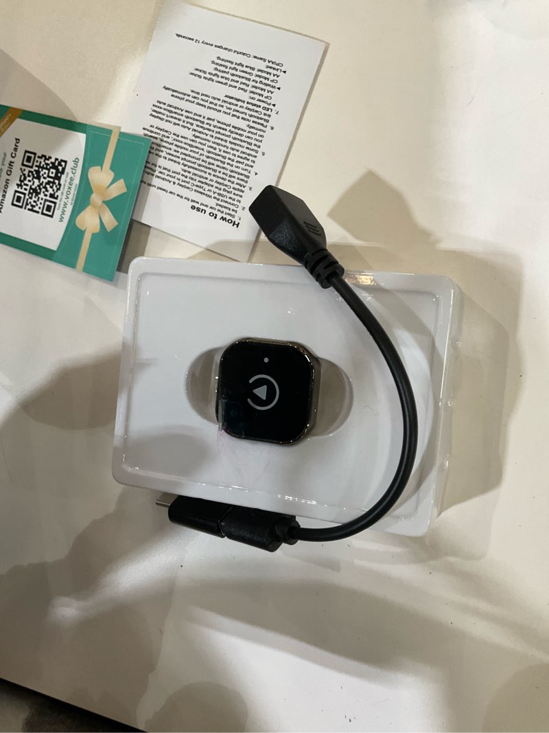 Condition photo showing As Is for 2-in-1 Wireless CarPlay & Android Auto Adapter, Plug & Play CarPlay Dongle Converts Wired to Wireless, Fast Auto-Connect, No Delay, Compact Design for iPhone & Android with USB/USB-C Port(Black)