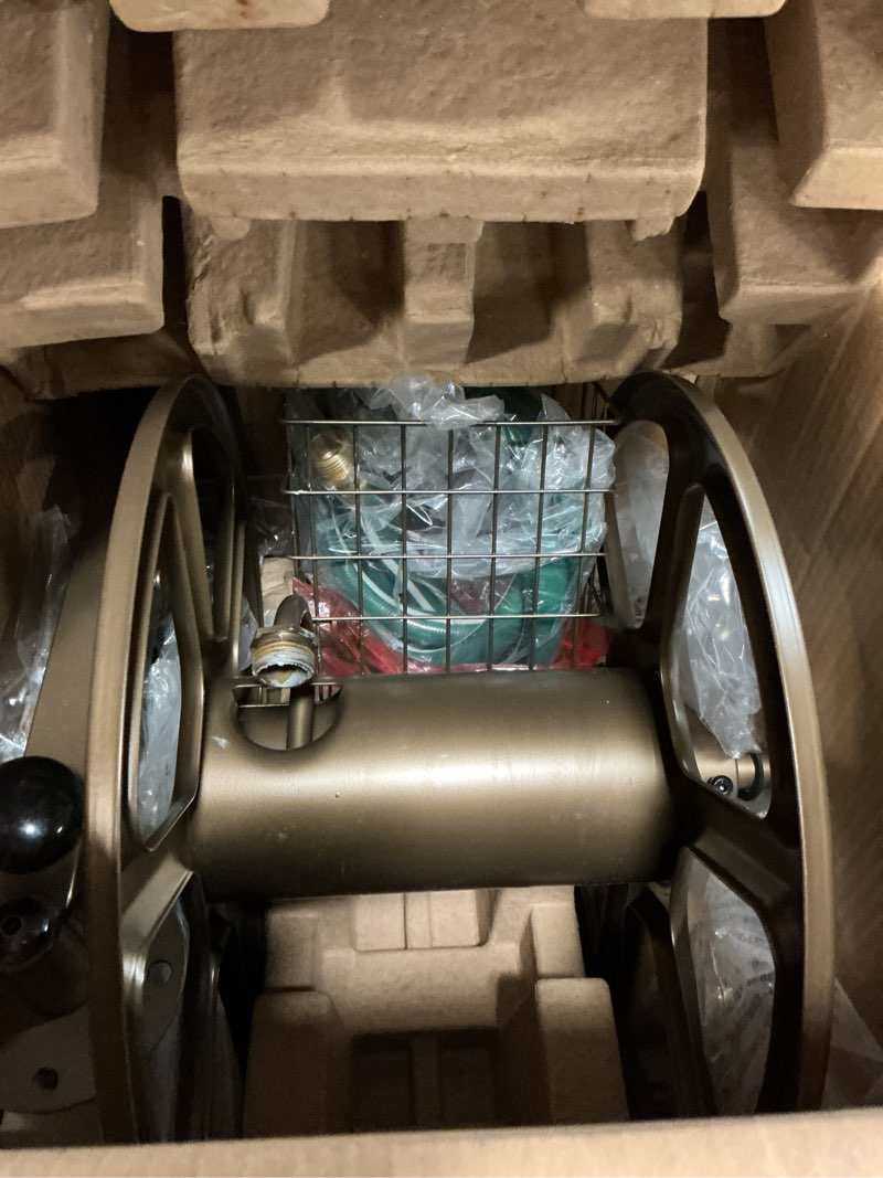 Condition photo showing Good Condition for liberty garden 712 single arm navigator multi-directional garden hose reel, holds 125-feet of, 5/8-inch, bronze