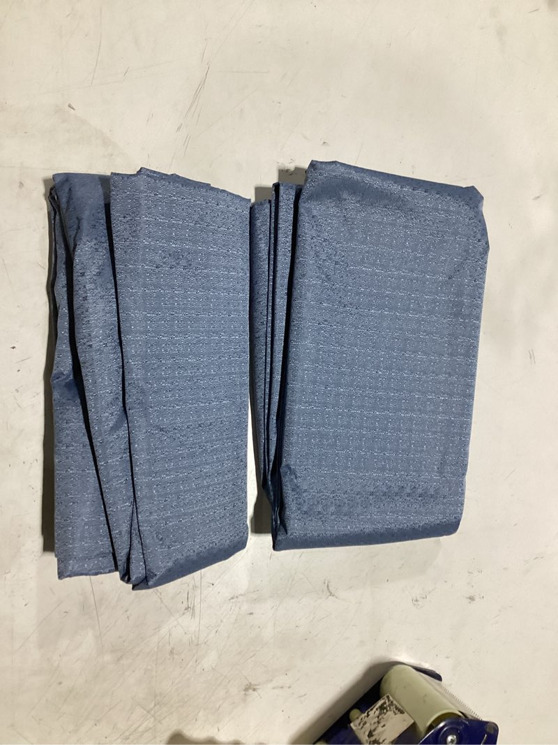 Condition photo showing Good Condition for sun zero bryant 2-piece textured thermal insulated 100% blackout grommet top curtain panel, denim blue, 37”w x 84"l