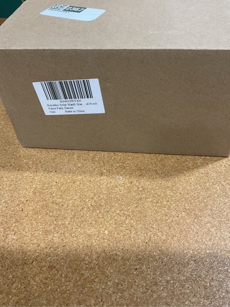 Condition photo showing New/Like New for reyeeinc solar mardi gras lights, solar powered outdoor waterproof string lights with 39ft 100 count c6 strawberry lights and 8 modes for outside mardi gras tree carnival porch fence party decors yellow, green, purple