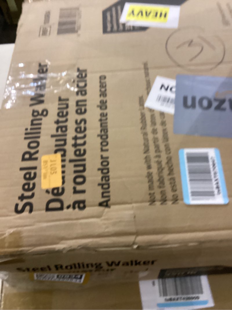 Condition photo showing New/Like New for Medline Steel Rollator Walker with Seat, Burgundy, 350 lb. Weight Capacity, 6” Wheels, Foldable, Adjustable Handles, Rolling Walker for Seniors, Walker for Mobility Impaired