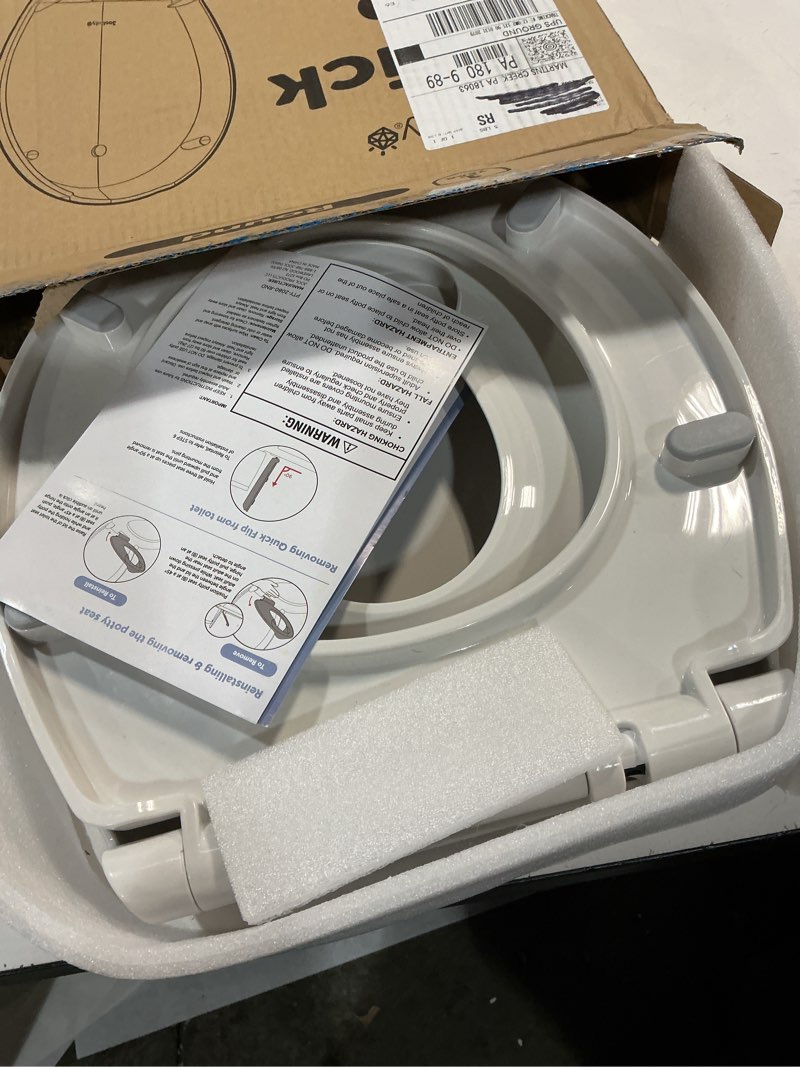 Condition photo showing Good Condition for Quick Flip Toilet Seat with Built-in Potty & Splash Guard for Toddler Training, Slow Close - Jool Baby (Round)