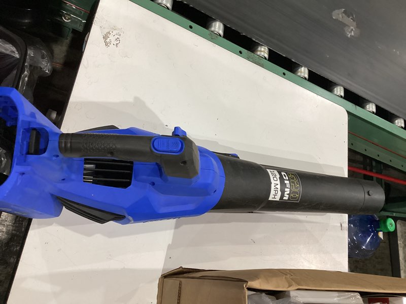 Condition photo showing As Is for kobalt 24-volt 520-cfm 120-mph , no battery