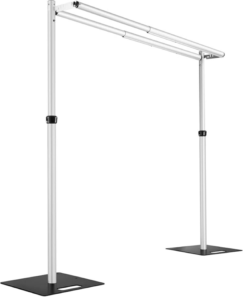 double backdrop stand heavy duty,10x10ft double crossbar pipe and drape stand, adjustable aluminium flower wall backdrop, back drop stand for party event, trade shows & wedding decor