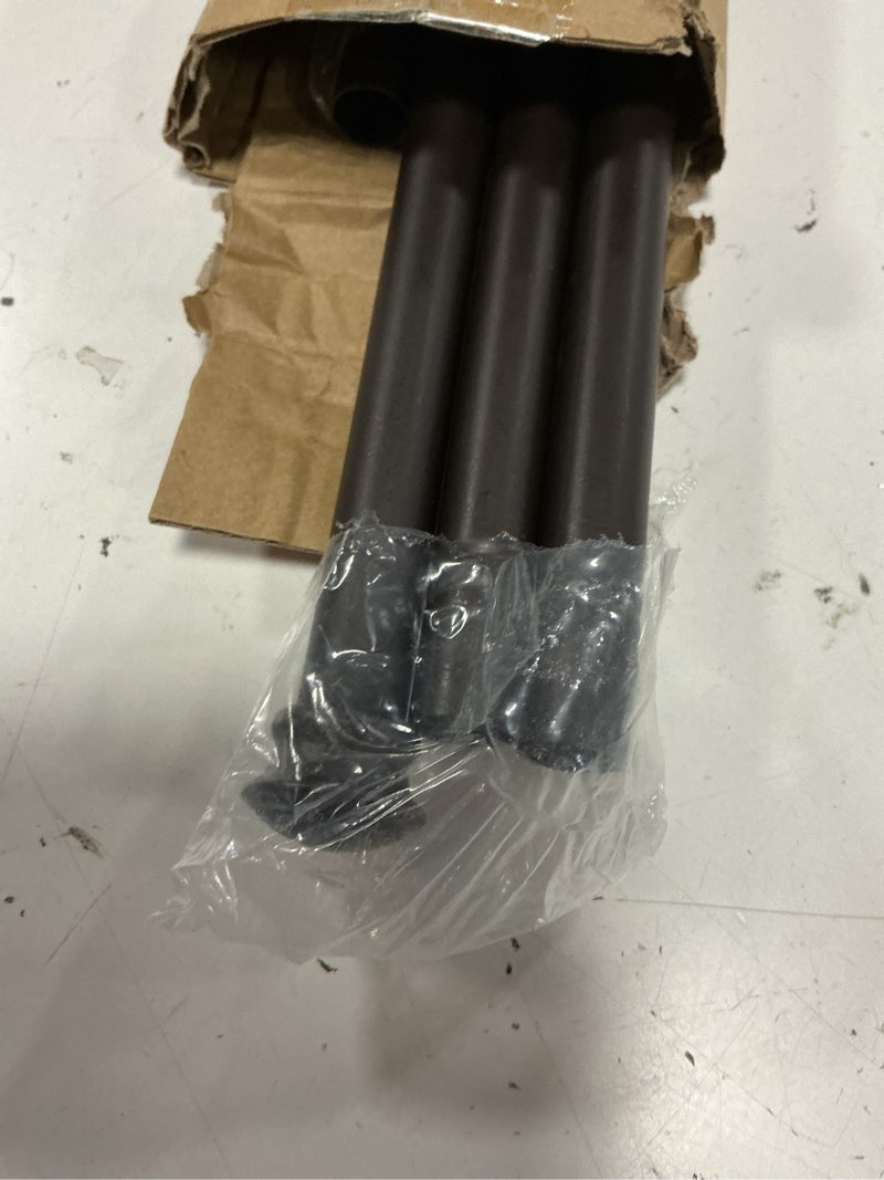 Condition photo showing Good Condition for small curtain rods for windows 30" to 60" 5/8 inch standard decorative brown curtain rod with brackets easy to install for bedroom living room kitchen brown 30-60"