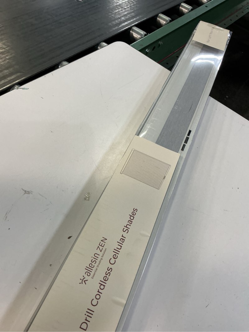 Condition photo showing Good Condition for allesin zen no drill blinds for windows blackout cordless cellular shades honeycomb blinds pull down, free stop easy install for home and office, blackout, white, 32" w x 64" h white-100% blackout 32"w x 64"h
