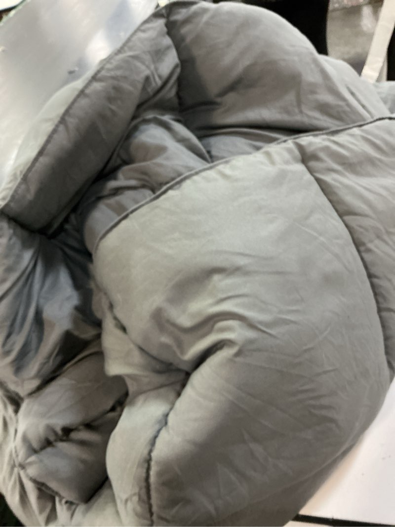 Condition photo showing As Is for TEXARTIST Premium 2100 Series Queen Comforter All Season Breathable Grey Comforter Soft 4D Spiral Fiber Quilted Down Alternative Duvet Insert with Corner Tabs Luxury Hotel Style (88"x88") Queen Comforter Grey Comforter
