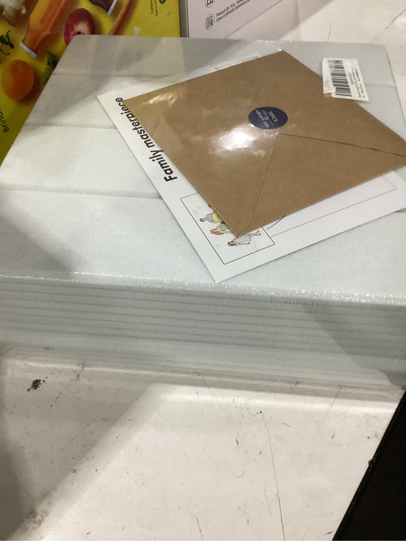 Condition photo showing New/Like New for bumusty 48" x 36" large cork board alternative, cold white | 12-pack felt bulletin board tiles, 60 adhesive tabs, 30 pushpins, home, office, classroom, vision board cold white bold-stripe 12-pack