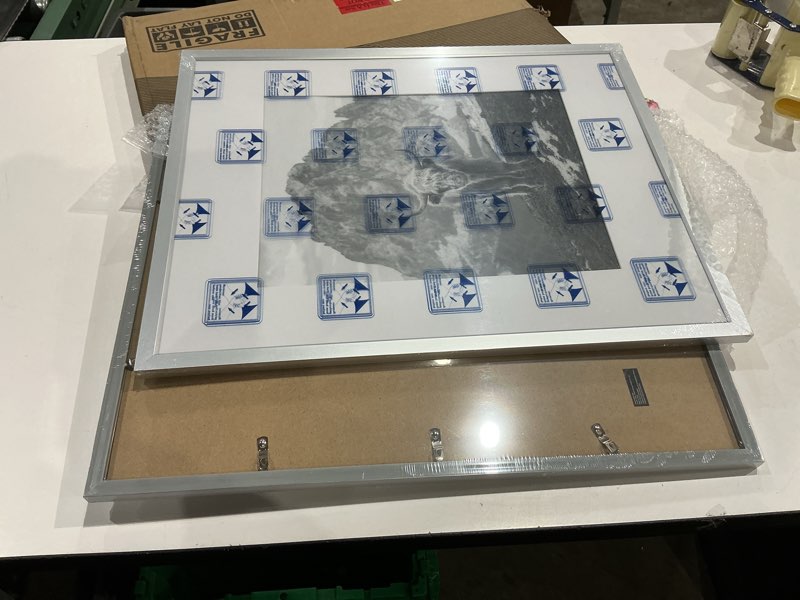 Condition photo showing Good Condition for not exact similar to americanflat silver picture frame 2 pack with shatter-resistant glass cover and composite wood molding  frame with mat for photos - 2 pack