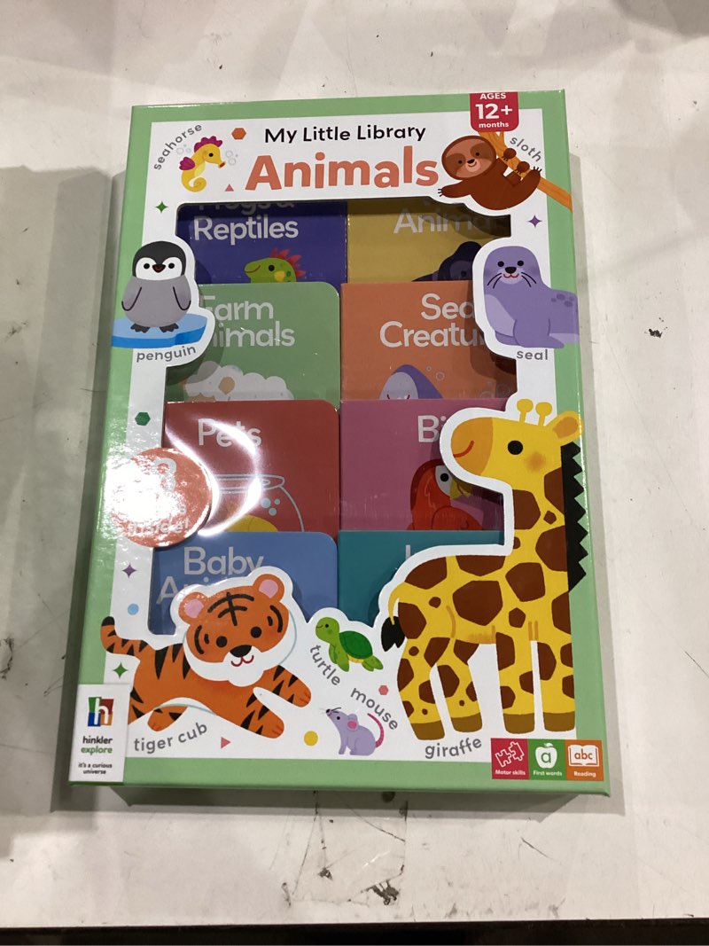 Condition photo showing New/Like New for hinkler my little library animals board book set for ages 12 months and up
