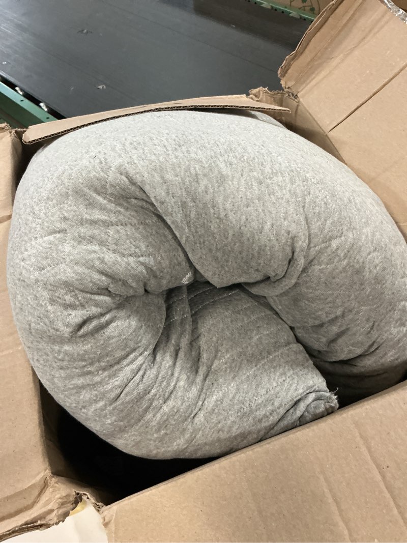 Condition photo showing As Is for Snuggle-Pedic Long Body Pillow for Adults - Big 20x54 Pregnancy Pillows w/Shredded Memory Foam & Cooling Pillow Cover - Cuddle Firm Maternity Side Sleeper Pillow Insert to Hug for Bed - Grayy