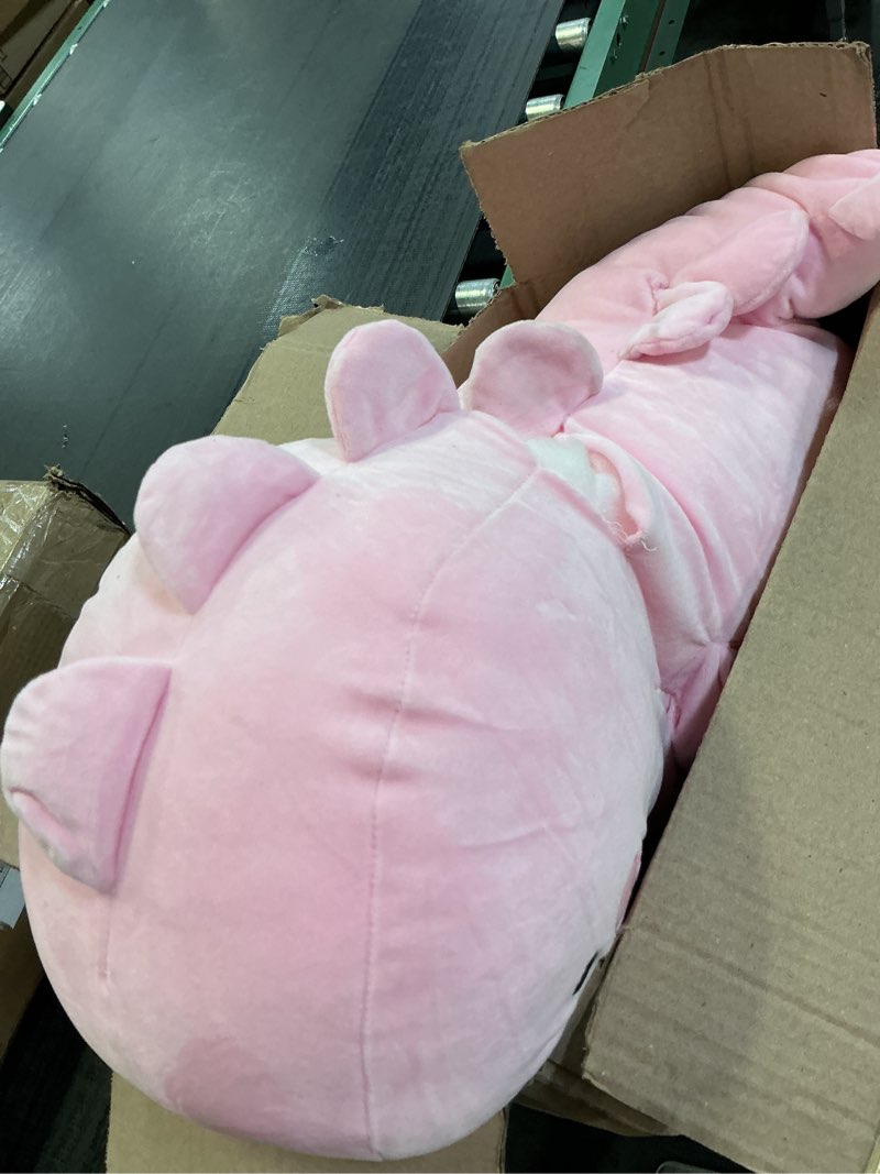 Condition photo showing As Is for Cute Dinosaur Plush Toys, Fat Dinosaur Stuffed Animals Toys Dolls, Soft Plush Stuffed Animal Dino Plushie, Birthday Gifts for Kids Girls Boys Pink 20 inch Sweet Pink 20 inch