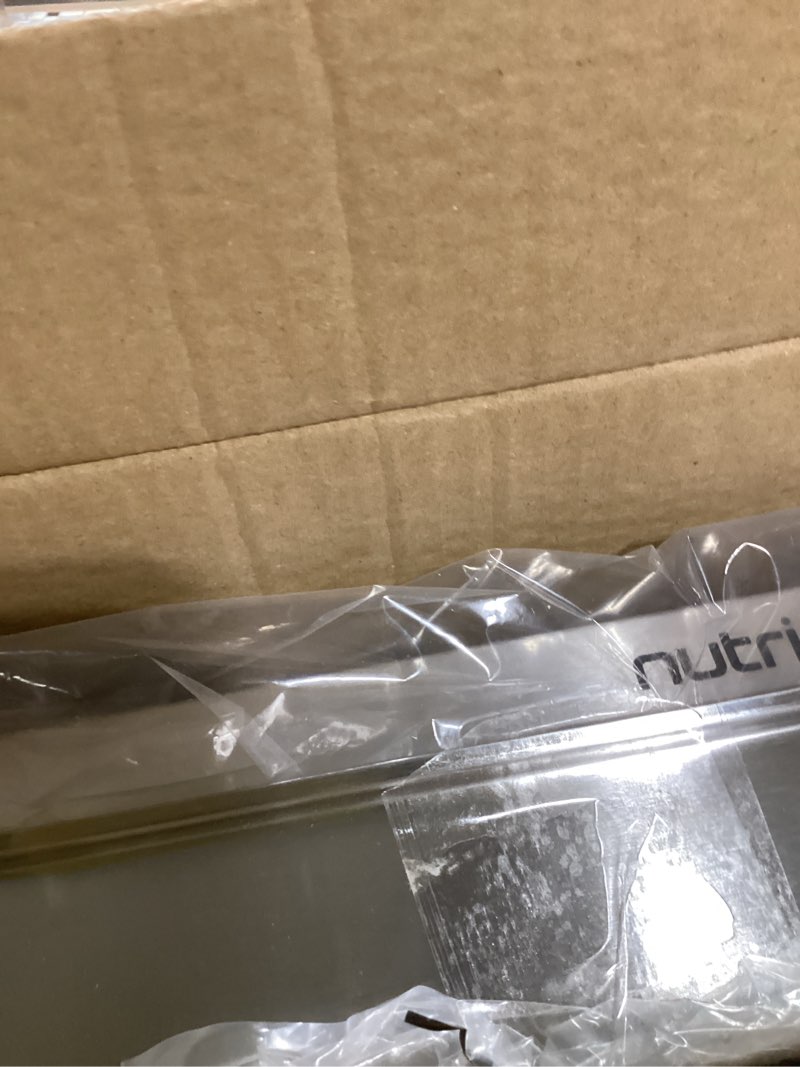 Condition photo showing New/Like New for nutrichef professional stainless steel buffet warmer server with 3 trays | portable hot plate food warmer station for parties & events | easy to clean | 3 see-through lids | max temperature 175f 3 pot 3.5 quart