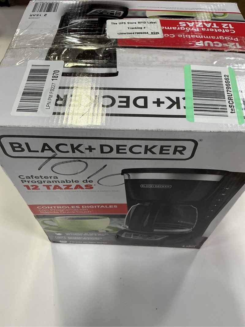 Condition photo showing Good Condition for black+decker 12-cup digital coffee maker, programmable, washable basket filter, sneak-a-cup, auto br
