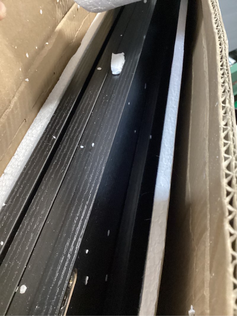 Condition photo showing As Is for 30" x 16" Heavy Duty MDF Wood Shelf Liners 4 Pcs, Odor-Free Solid Panels, 0.6 Inch Thick Wire Rack Covers for Pantry, Closet & Garage Storage (Black) Black 30"W x 16"D