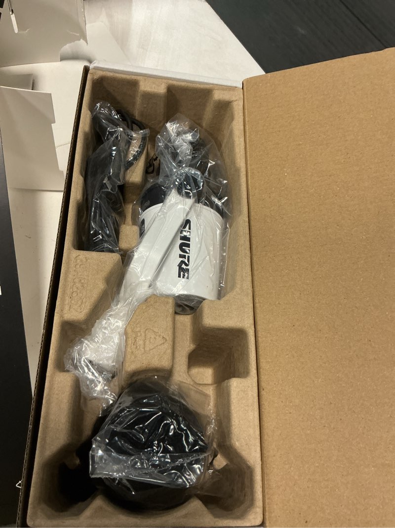 Condition photo showing Good Condition for shure mv7+ podcast dynamic microphone – obs certified, enhanced audio, led panel, usb-c & xlr outputs, auto level mode, digital pop filter, reverb effects – for podcasting, streaming, recording, white usb/xlr - white
