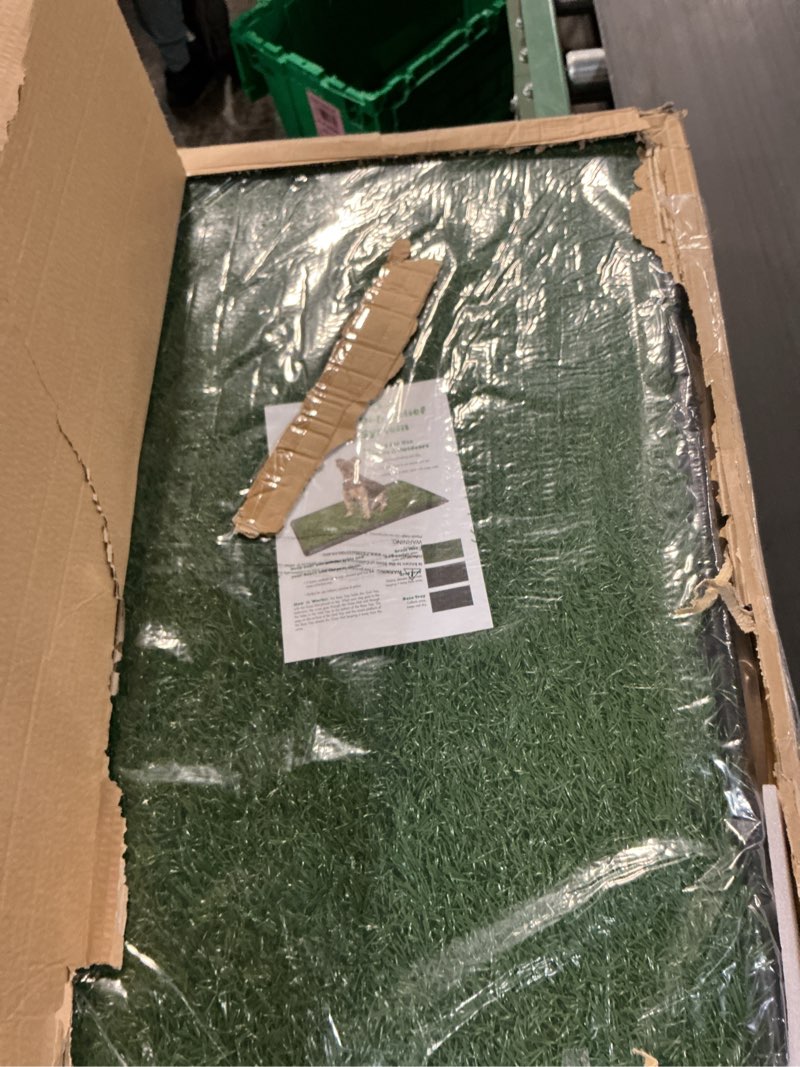Condition photo showing Good Condition for Artificial Grass Puppy Pee Pad for Dogs and Small Pets - 20x30 Inch, Reusable 3-Layer Turf Pads for Dogs with Tray - Indoor and Outdoor Fake Grass Potty Pet Supplies by PETMAKER