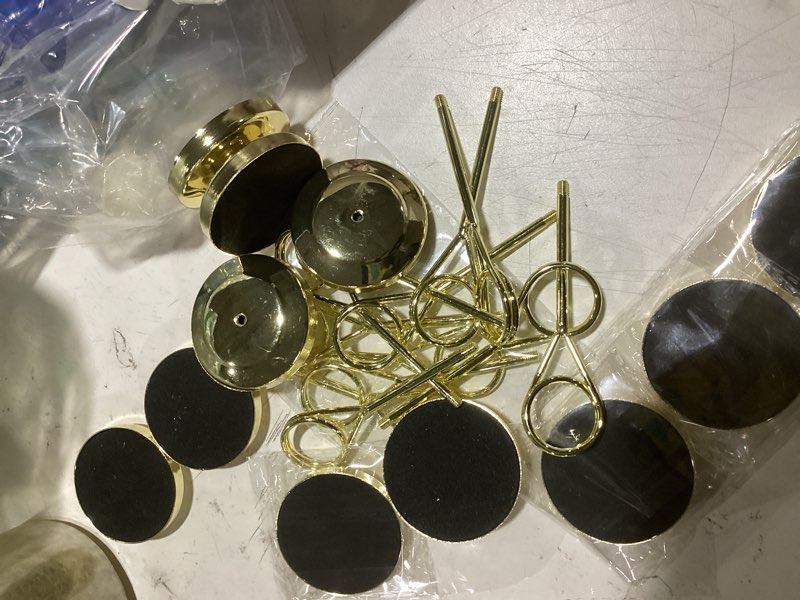 Condition photo showing Good Condition for radezon 12 pcs gold table number holders, 4 inch tall place card holders for table, sturdy photo picture holders with anti-tip base for wedding reception, party, and event centerpiece