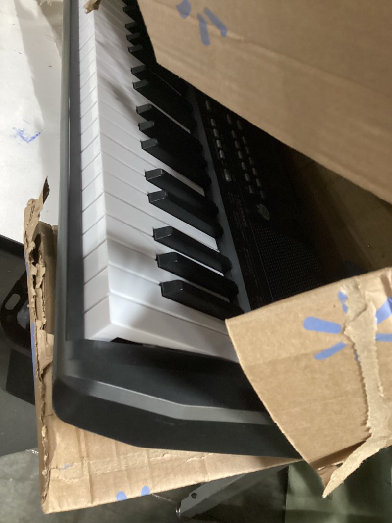 Condition photo showing As Is for 61 keys keyboard piano, Electronic Digital Piano with Built-In Speaker Microphone, Sheet Stand and Power Supply, Portable piano Keyboard Gift Teaching for Beginners Black