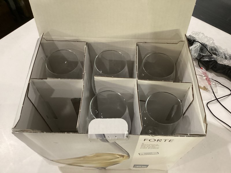 Condition photo showing As Is for Schott Zwiesel Tritan Crystal Glass Cru Classic Stemware Collection Burgundy Red Wine Glass, Set of 6… missing one