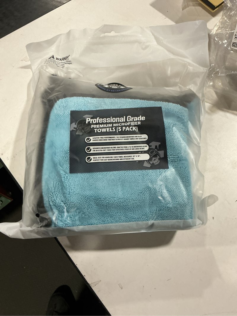 NRS Industries 5 Pack Microfiber Car Towels | 16"x16" Dual-Sided | Ultra-Soft Lint-Free Detailing Cl