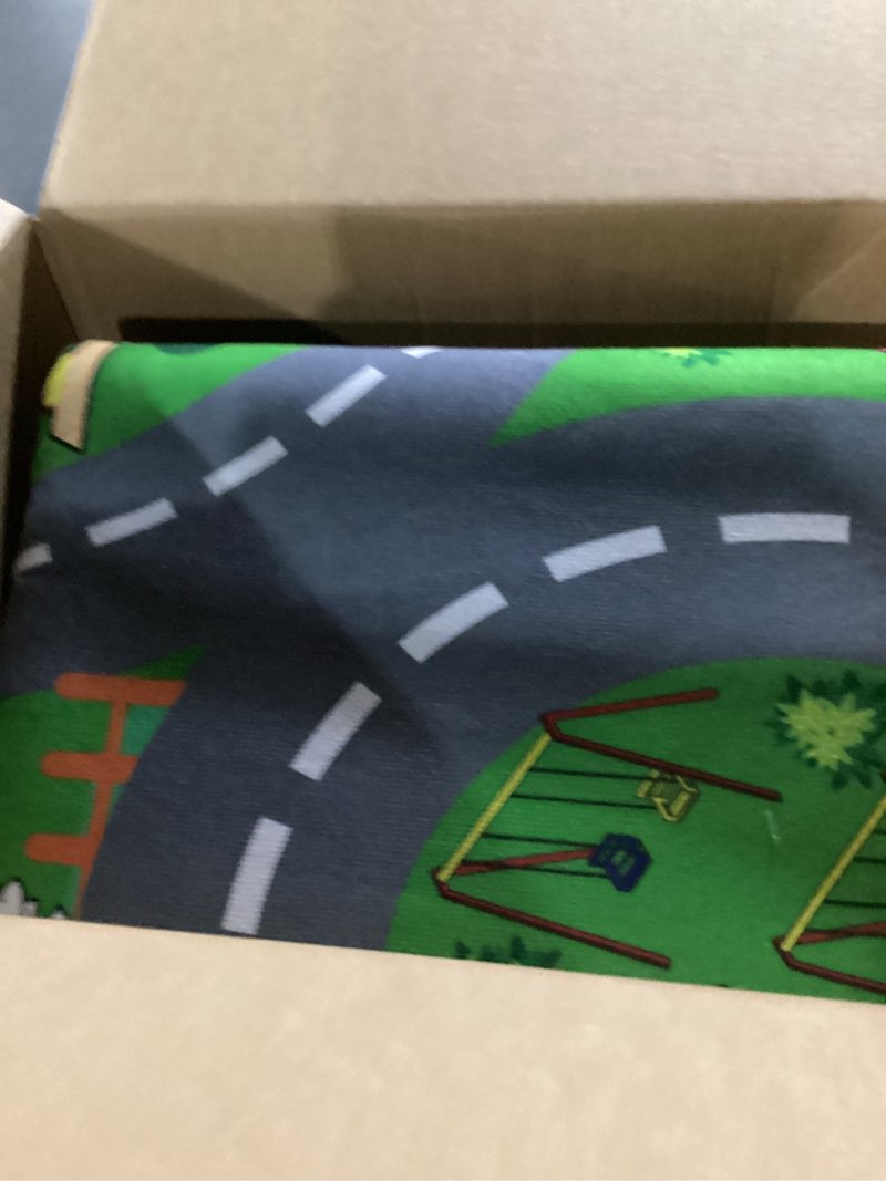 Condition photo showing Good Condition for Car Rug Play Mat 6x8 Feet - Green Road Rug for Kids Boys Room, Fun Race Track Traffic Road Carpet for Boys Playmat Educational Learn, Car Carpet for Kids Room Decor Playmat Bedroom Playroom Multi-1914 6' x 8' (Rectangular)