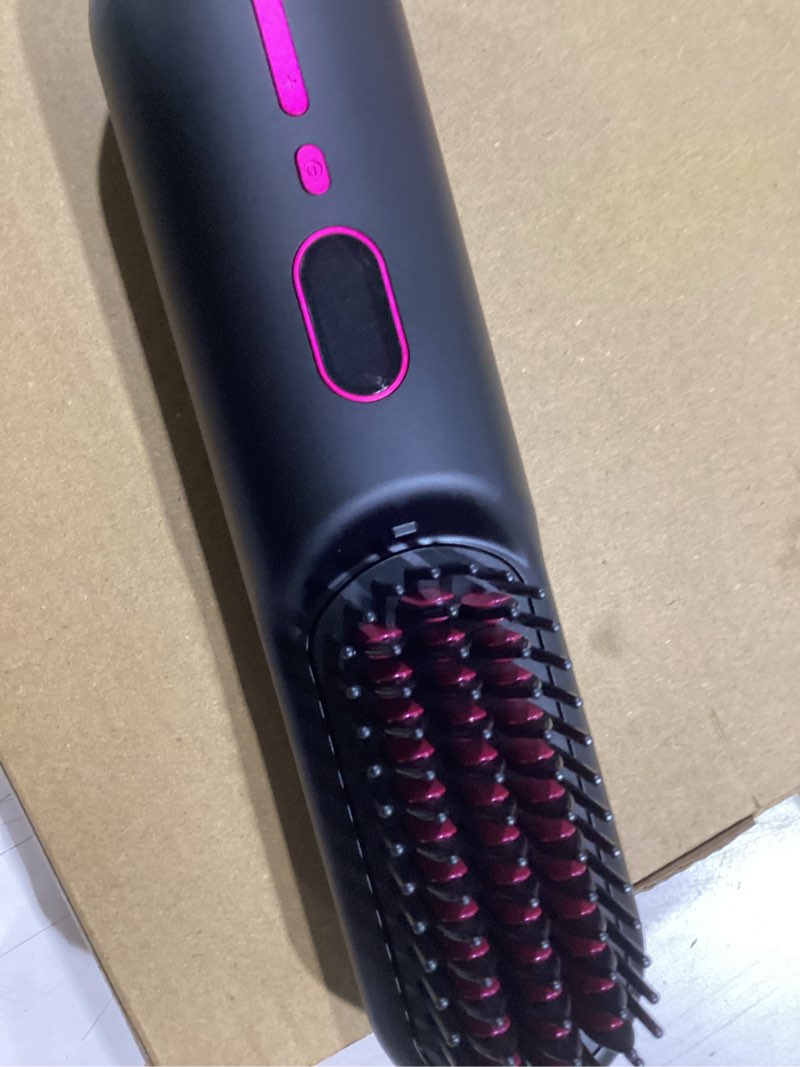 Condition photo showing Good Condition for Sunwhisper Cordless Hair Straightener Brush with 200 Million Anion, Portable Comb for Travel with LCD Display, 2 Clips - Black