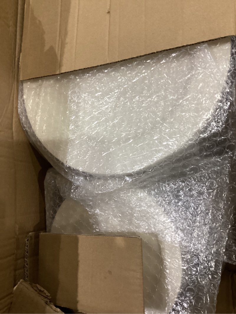 Condition photo showing As Is for 200 PCS Ivory Plastic Plates, Ivory Plastic Disposable Party Plates Include 100 Dinner Plate 10 inch and 100 Dessert Plate 7 inch Perfect for Birthday, Party & Christmas