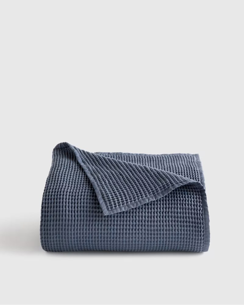 organic waffle bed blanket color: mineral size: twin 