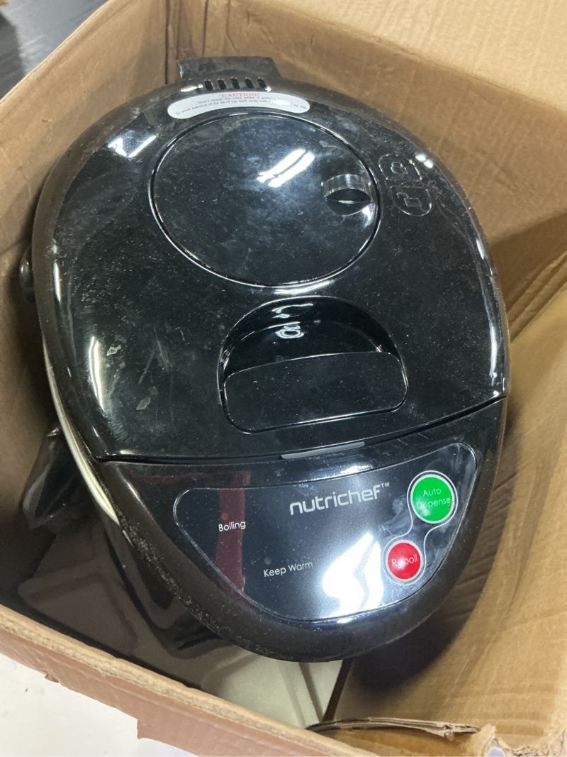 Condition photo showing As Is for nutrichef hot water urn pot insulated stainless steel,auto & manual dispense,auto boiler,safety lock shutoff 3.38 qt /3.2l - auto boiler shut off - pkwk43 3.4 quarts