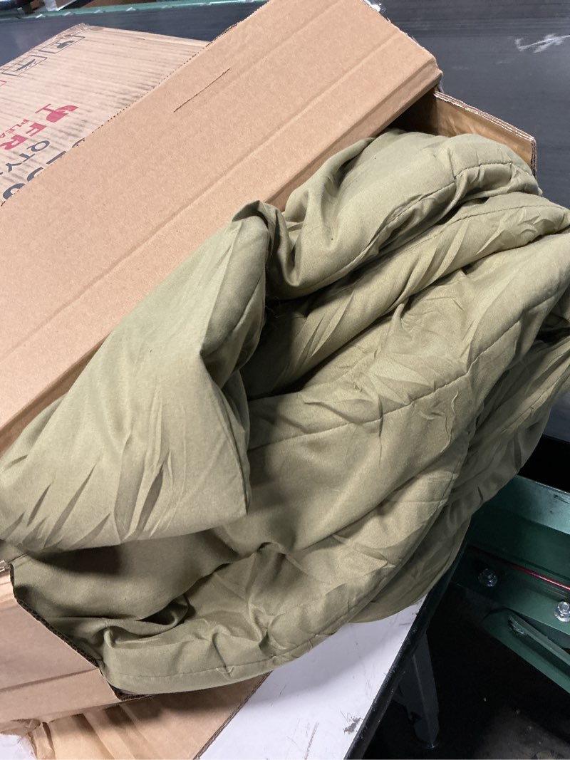 Condition photo showing As Is for rosgonia twin/twin xl comforter set for college girls boys olive green, 1 comforter & 1 pillowcase, soft kids comforter sets all season dorm bedding twin/twin xl comforter 66"x90" olive green