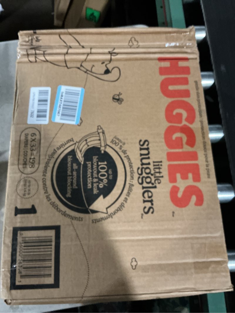 Condition photo showing Good Condition for Huggies Size 1 Diapers, Little Snugglers Diapers, Size 1 (8-14 lbs), 198 Count (6 Packs of 33), Packaging May Vary