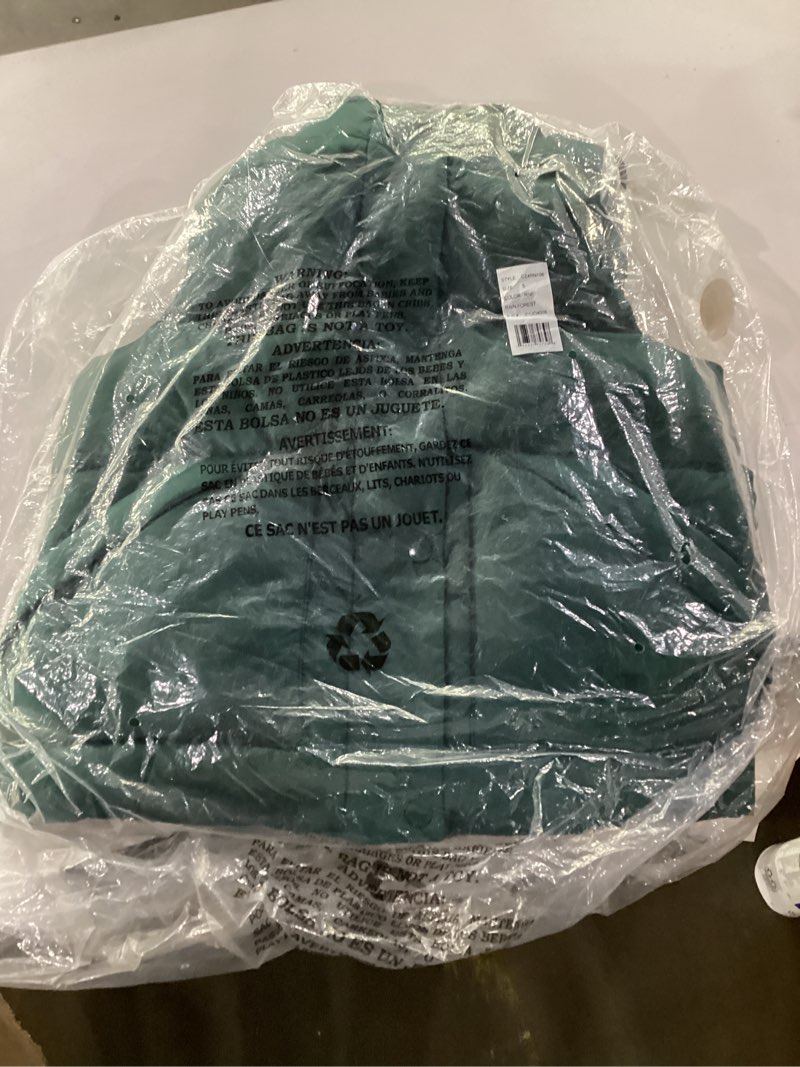 Champion Women's Satin Quilted Puffer Vest with Stand Collar, Rainforest