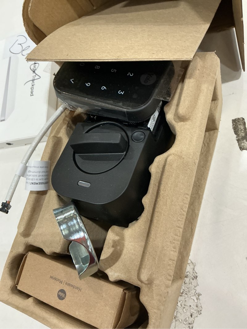 Condition photo showing As Is for yale assure lock 2 smart deadbolt with wi-fi & keypad - black suede keyless entry door lock with app control, code entry & remote access - secure electronic door deadbolt, yrd450-wf1-bsp black suede wi-fi touchscreen - no key