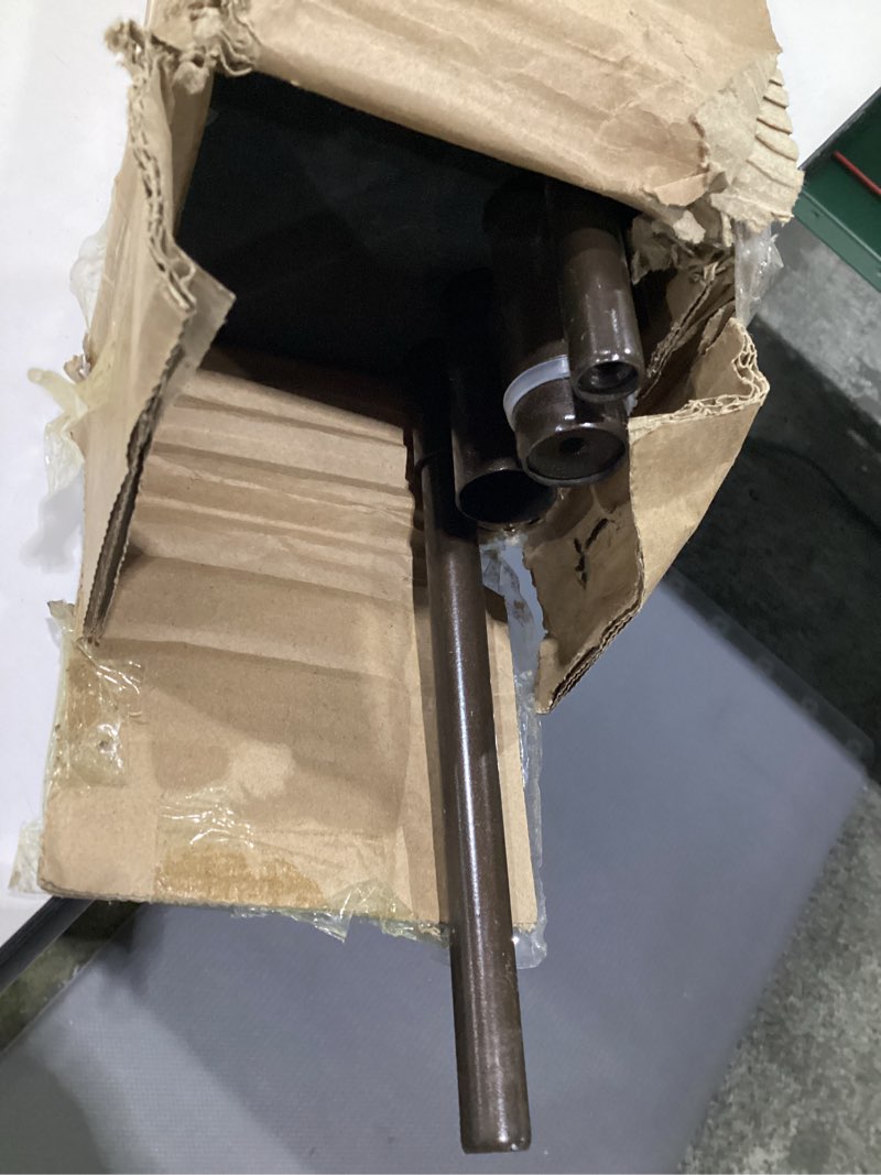 Condition photo showing As Is for Antique Bronze Double Curtain Rods, Double Curtain Rods for Window 144 to 164 Inch, Decorative Double Window Rod with Classic Finials, 1-Inch Front and 5/8 Inch Back Double Rod Drapery Rods Antique Bronze 144-164"