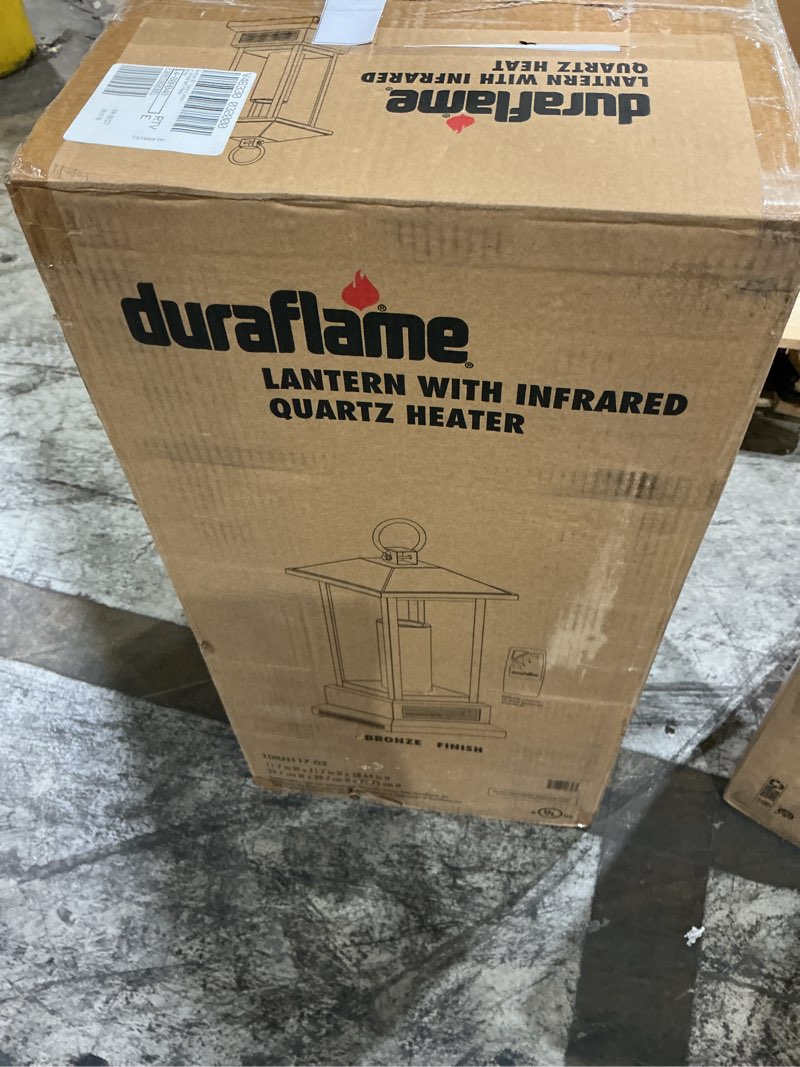 Condition photo showing Good Condition for 1,500-watt electric lantern infrared quartz space heater with remote control in bronze