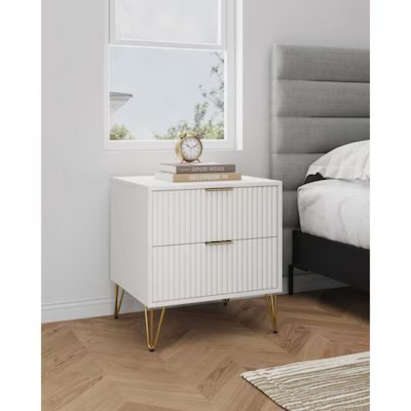 Manhattan Comfort White Nightstand