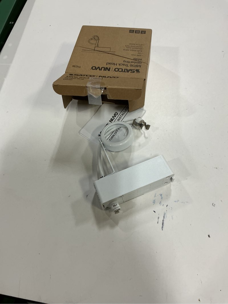 Condition photo showing As Is for 1 piece, Nuvo Lighting TH238 Gimbal Ring Track Head, White Medium