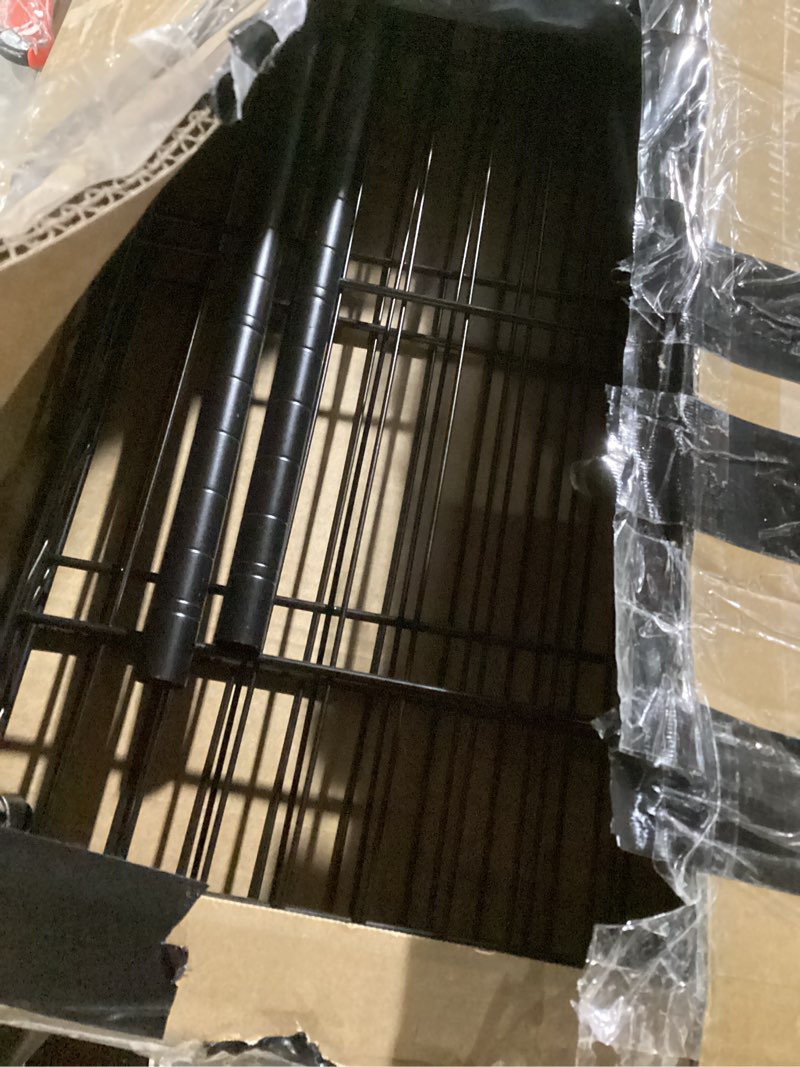 Condition photo showing As Is for p6c plus rolling clothes rack with cover, covered clothing rack heavy duty, portable closet for hanging clothes, garment rack on wheels, black closet rack with black cover, max load 375lbs black rack with black cover p6c plus