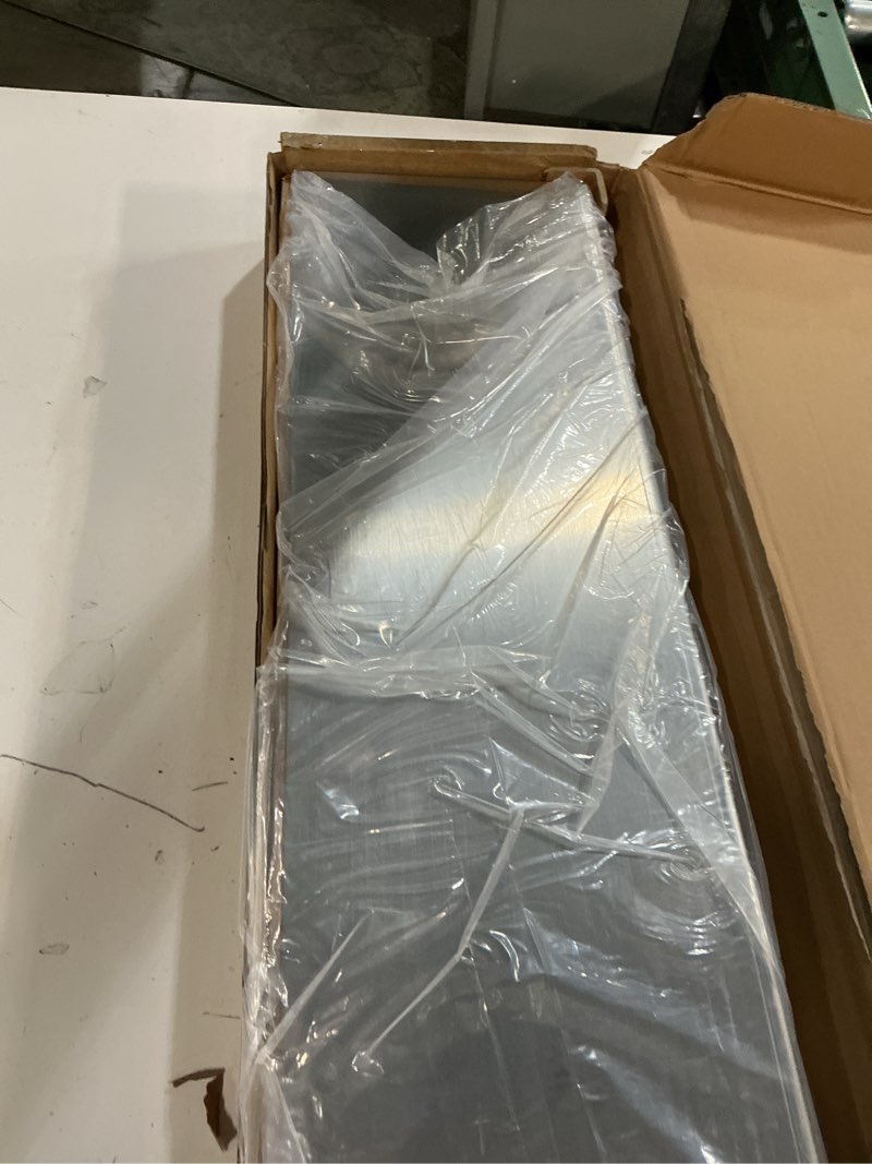Condition photo showing New/Like New for buhbo mitus floating shelf wall mounted (8 inch x 36 inch) heavy duty industrial modern, brushed stainless steel 36"w x 8"d stainless steel