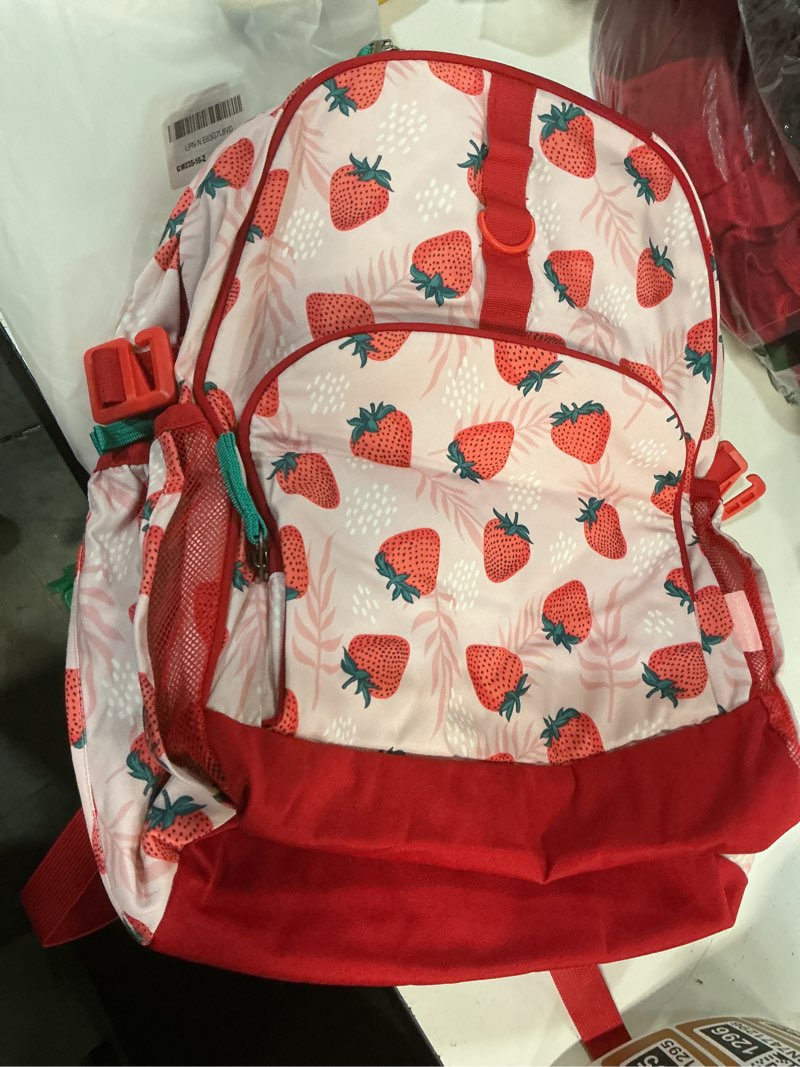 Condition photo showing New/Like New for kids backpack for girls strawberry backpack kids elementary school backpack for girls ages 6-8 kid bookbag 17 inch with chest strap