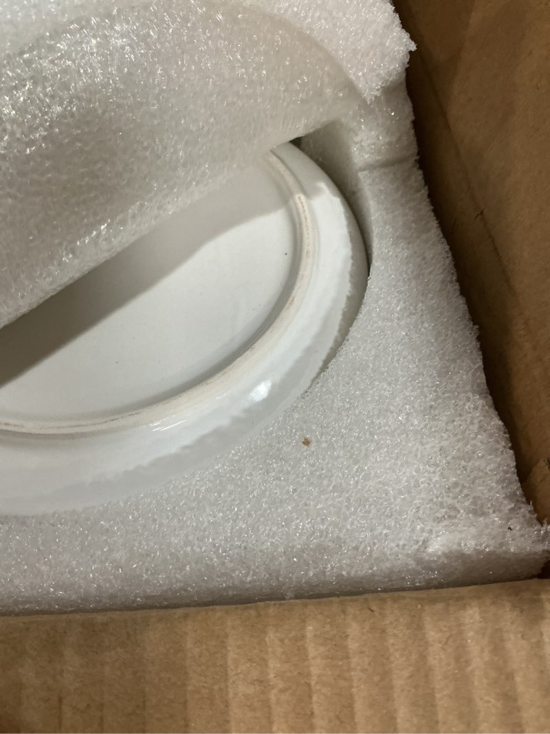 Condition photo showing Good Condition for octagon ceramic plant pots - indoor white flower planter set with drainage holes, 6.7/5.5/4.7 inch, modern decorative planter outdoor for succulents snakes and herb pure white