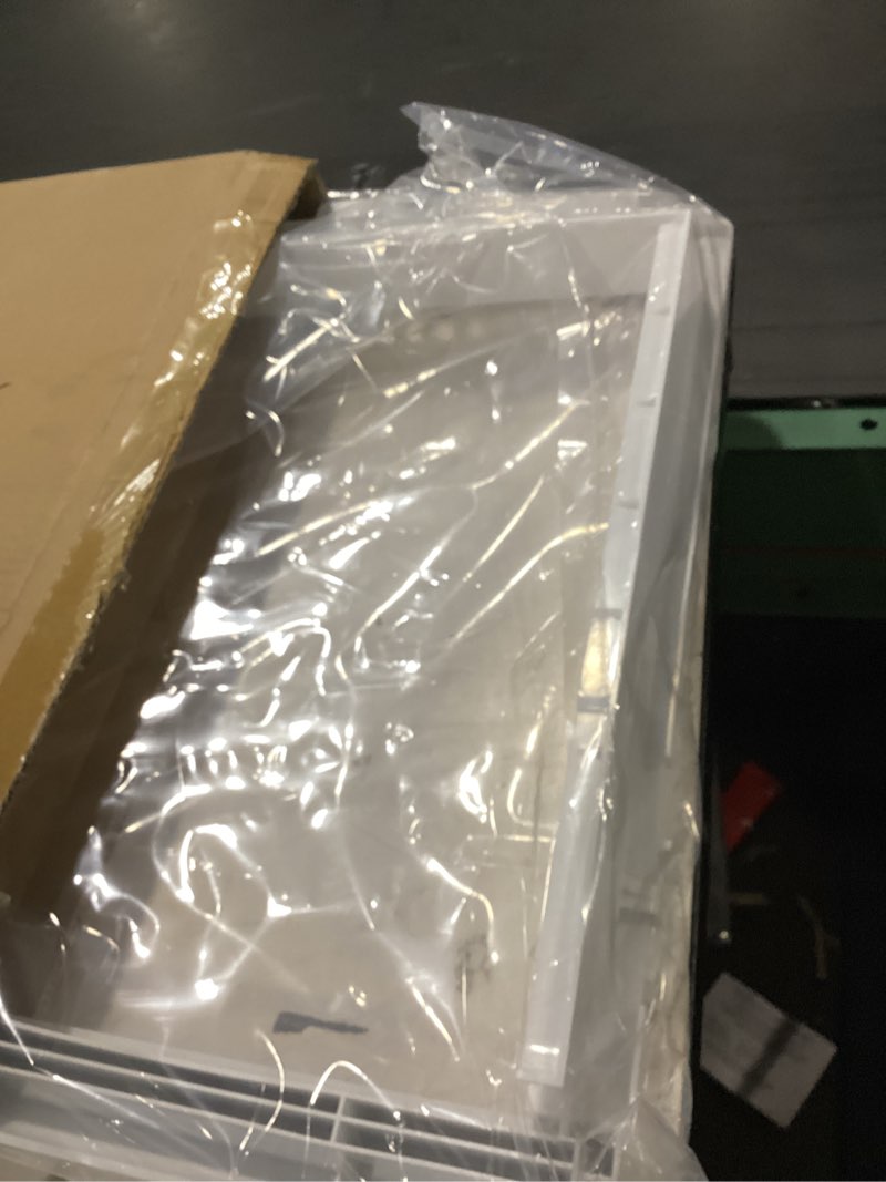 Condition photo showing As Is for 240364787 drawer cover unit for frigidaire, kenmore refrigerator crisper drawer cover frame, refrigerator replacement parts white-240364787