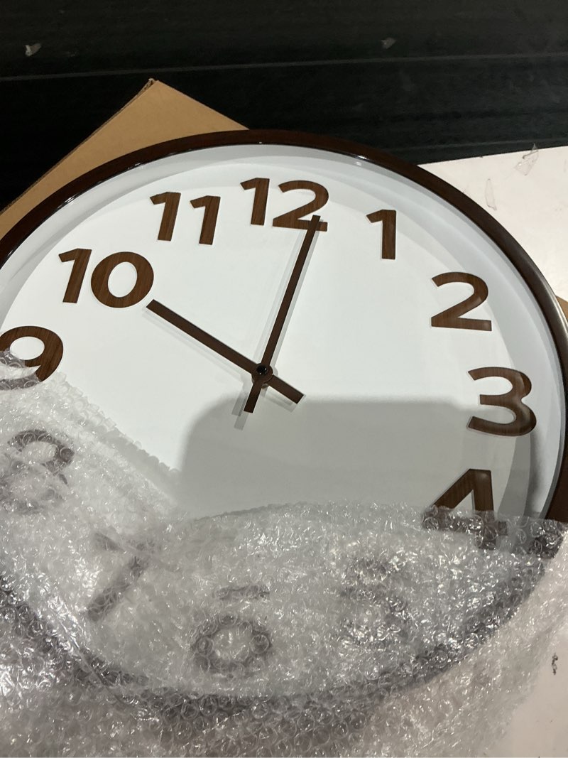 Condition photo showing Good Condition for modern wood farmhouse wall clock 16 inch large vintage wall clocks battery operated for kitchen living room office decor