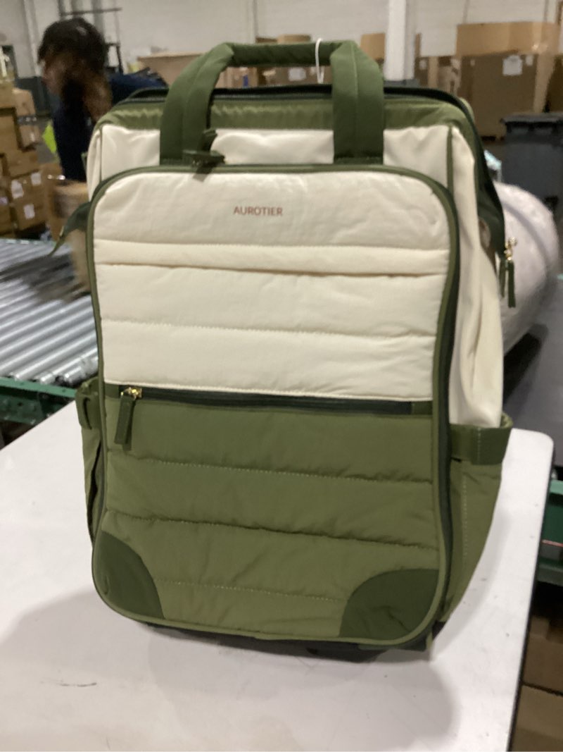 rolling puffer backpack for women, travel backpack with wheels, 16 inch wheeled laptop backpack, dua