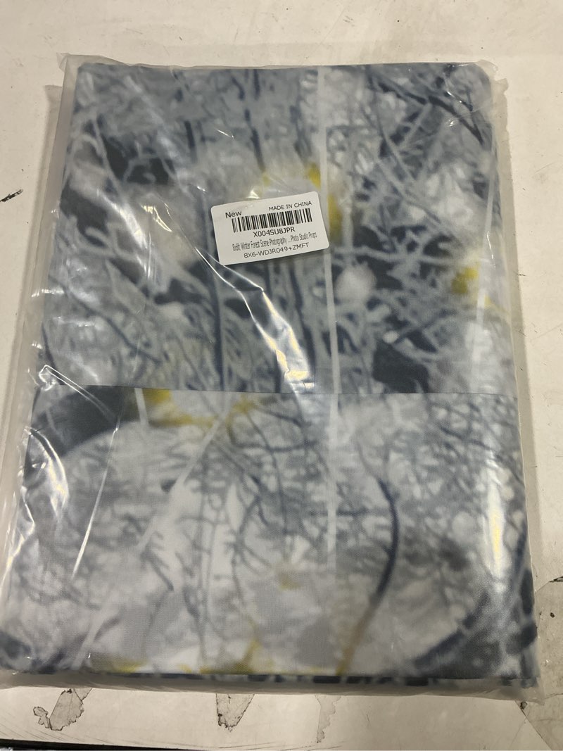 Condition photo showing New/Like New for 8x6ft Winter Forest Scene Backdrop Bokeh Glitter White Snow Wonderland Snowflake Landscape Background for Christmas Holiday Family Party Decorations Banner Portrait Photo Studio Props