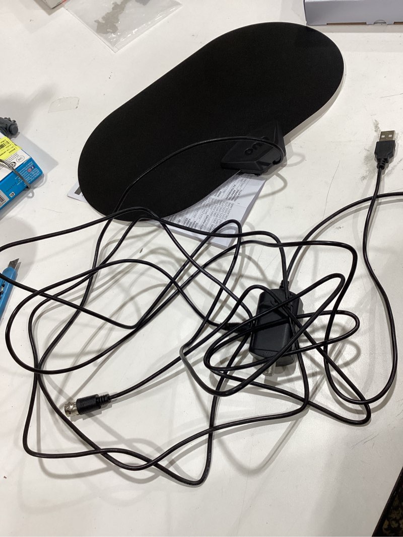 Condition photo showing As Is for onn. indoor dual-color amplified antenna
