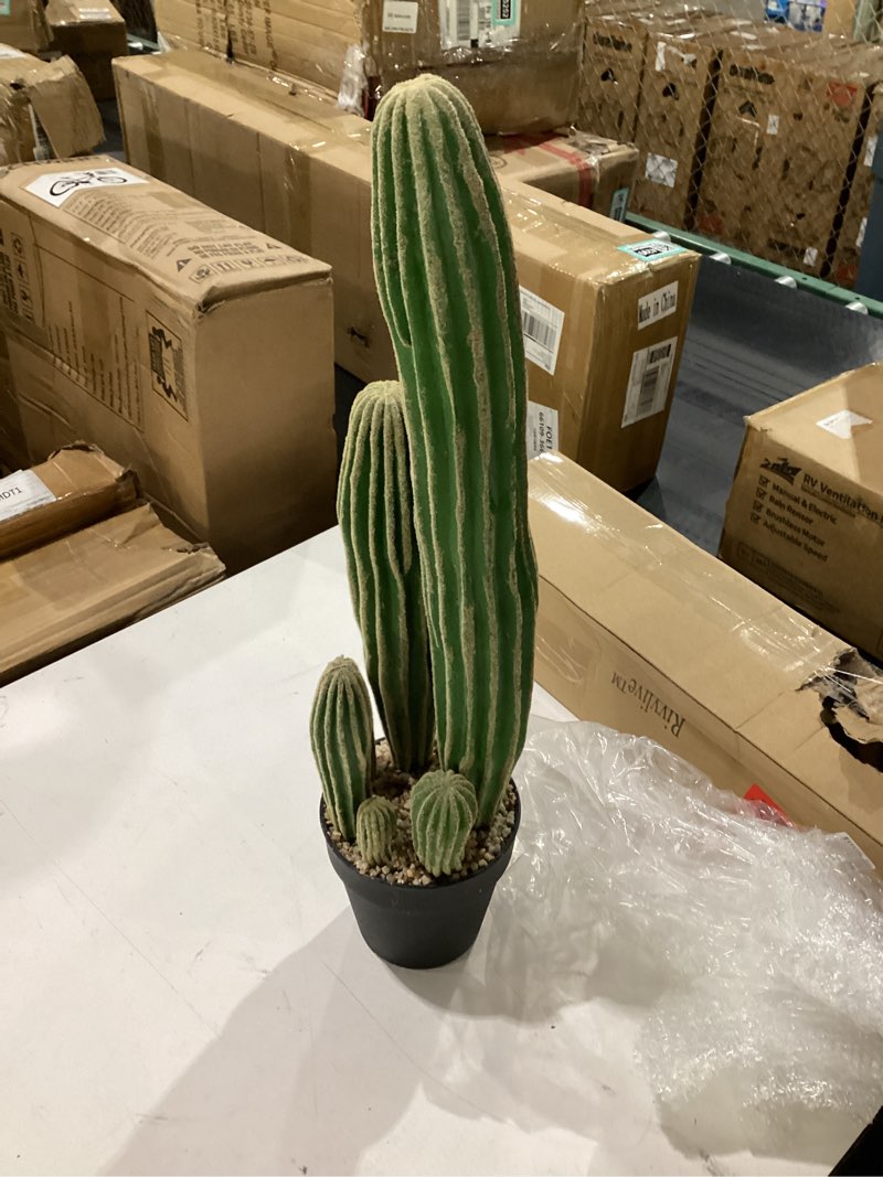 Condition photo showing Good Condition for 24'' large artificial cactus with pot faux cactus plant for outdoor realistic indoor fake potted desert cacti decor for home garden office indoor outdoor decoration housewarming gifts