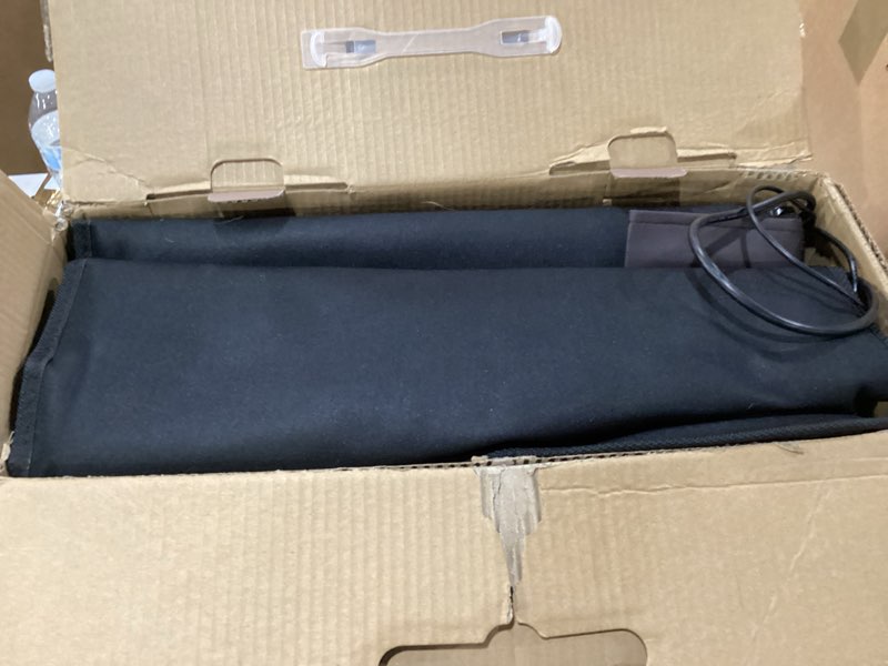 Condition photo showing As Is for Not tested Massage-Mat, Detachable Neck Massager, Full Body Vibration Heating, Massage Pad with 10 Vibrating Motors and 9 Speed Settings for Home Office Use, Brown