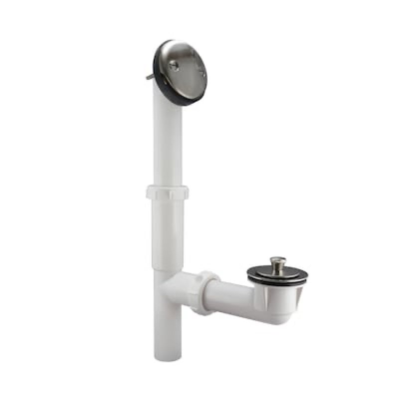 Dearborn 1-1/2-in Brushed nickel Push N' Pull White/Brushed nickel Push-pull Drain with Polypropylene Pipe Included Item #198863 | Model #1000000423